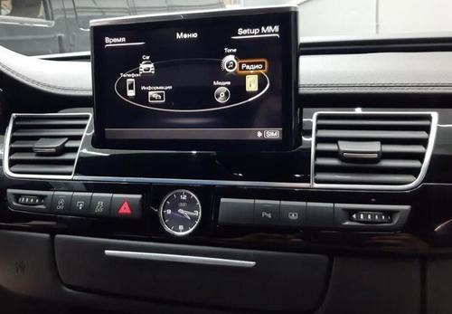 Магнитола для Audi A8 2010-2017 - Kuberg MRW-1801A выезжающий монитор 8.4" на Android 10, 8Гб+128Гб, CarPlay, 4G SIM-слот