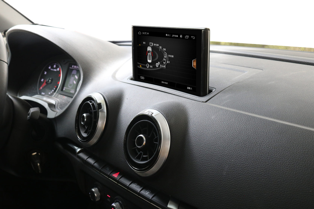 Магнитола для Audi A3 2013-2020 - RDL-9603 выезжающий монитор 7" на Android 12, 8+128Гб, CarPlay, 4G SIM-слот
