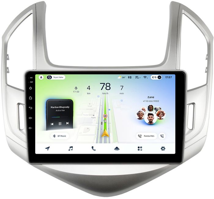 Магнитола для Chevrolet Cruze 1 2012-2015 (рамка серебро) - Teyes CC4L монитор 9" IPS на Android 14, Быстрая, Snapdragon 662, CarPlay, 4G SIM-слот