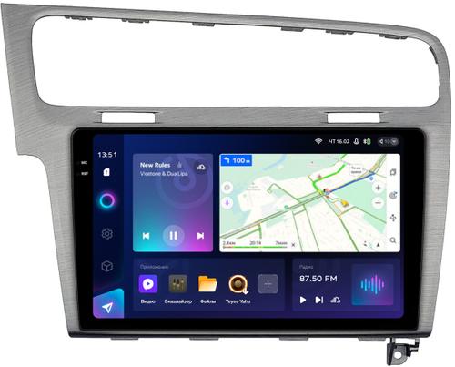 Магнитола для Volkswagen Golf 7 2012-2020 (рамка серебро) - Teyes CC3-2K монитор 10.36" 2K QLED на Android 10, ТОП процессор, CarPlay, 4G SIM-слот