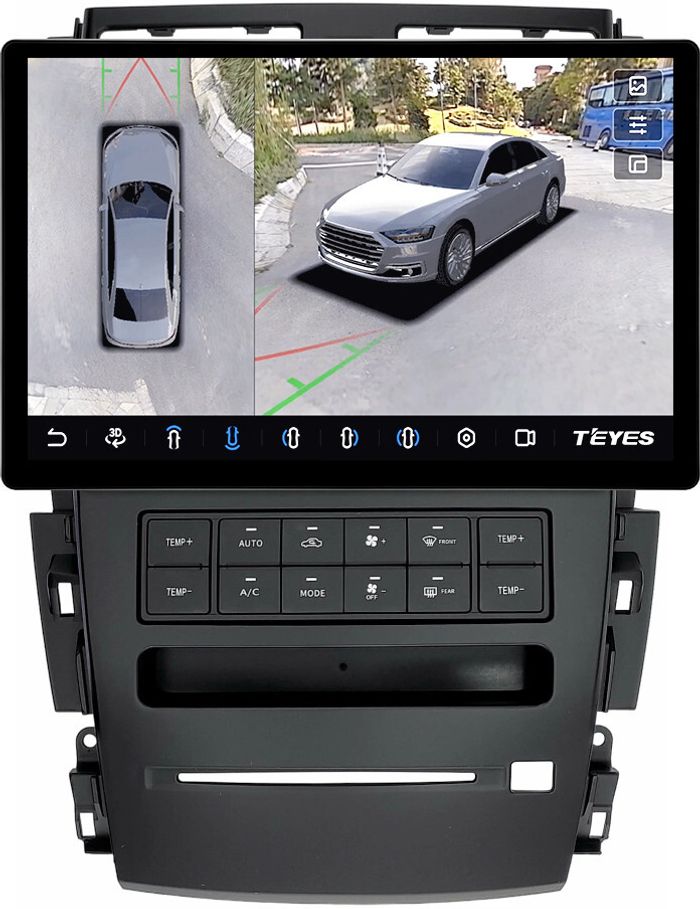 Магнитола для Nissan Teana J31 2003-2008 (большая рамка) - Teyes CC3-2K-360 монитор 13" 2K QLED на Android 10, 6Гб+128Гб, CarPlay, 4G SIM-слот, 4 камеры в комплекте