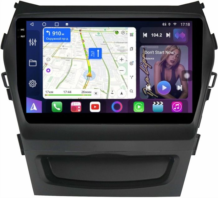 Магнитола для Hyundai Santa Fe 3 2012-2018 (климат на ШГУ) - FarCar 209M монитор 9.5" QLED на Android 14, TS18, CarPlay, 4G SIM-слот