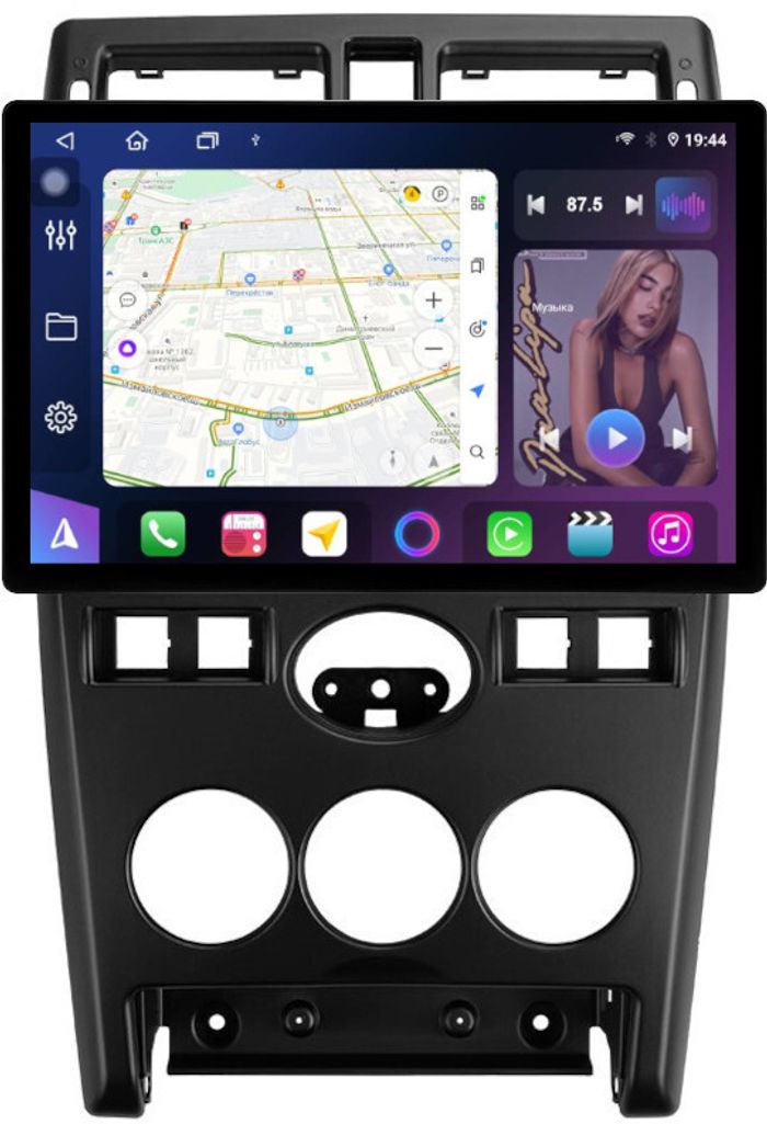 Магнитола для Lada Priora 2007-2013 (рамка черная) - FarCar BX877 монитор 13" 2K QLED на Android 13, Быстрая, CarPlay, 4G SIM-слот