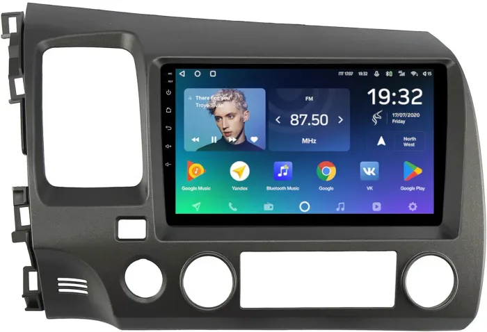 Магнитола для Honda Civic 8 4d 2005-2012 (левый руль, рамка 9) - Teyes CC2 PLUS на Android 10, ТОП процессор, 4Гб+64Гб, 4G SIM-слот