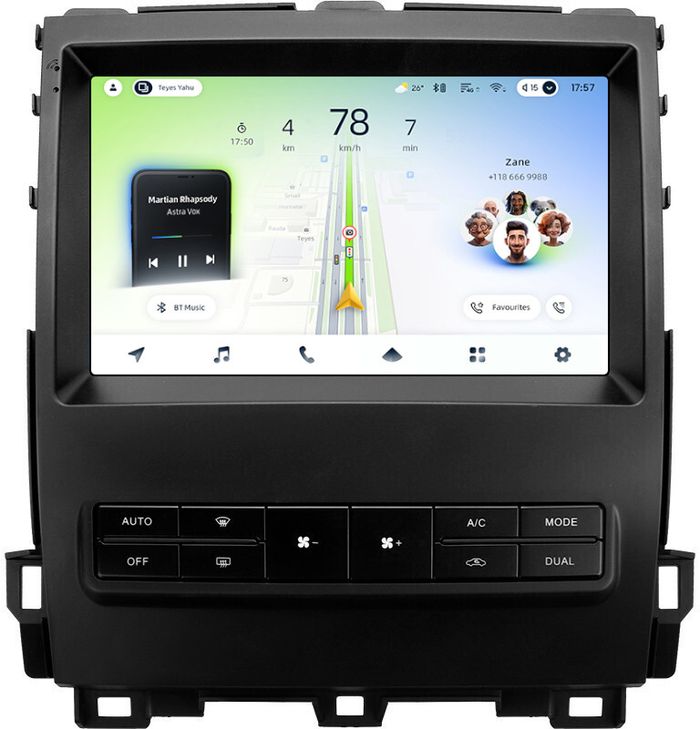 Магнитола для Lexus GX470 J120, Toyota Land Cruiser Prado 120 (климат на ШГУ, рамка тип 2) - Teyes CC4L монитор 9" IPS на Android 14, Snapdragon 662, CarPlay, 4G SIM-слот
