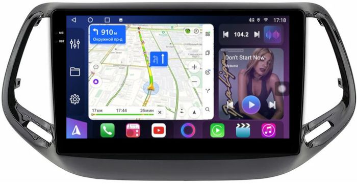 Магнитола для Jeep Compass 2 2016+ - FarCar S400-TS18 монитор 10.36" QLED на Android 14, CarPlay, 4G SIM-слот
