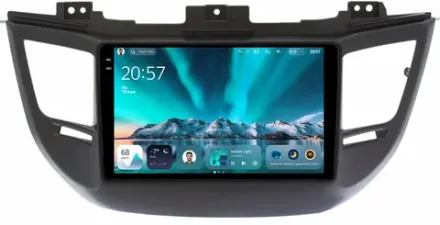 Магнитола для Hyundai Tucson 3 2015-2018 (без штатной КЗВ, рамка черная) - Teyes CC4 монитор 9.2" 2K QLED на Android 14, Snapdragon 680, DSP, CarPlay, 4G SIM-слот