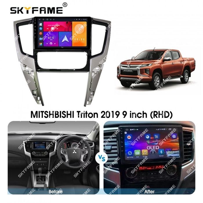 Магнитола для Mitsubishi L200 2019-2024 (правый руль, климат) - Kuberg SF-9308 Android 12, TS10,  CarPlay, 4G SIM-слот