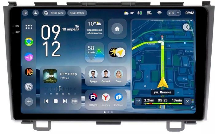 Магнитола для Honda CR-V 3 2006-2012 - Teyes CC4-PRO монитор 9.5" 2K QLED на Android 13, Snapdragon 778G, ИИ, CarPlay, DSP, 4G SIM-слот