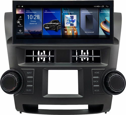Магнитола для Toyota Highlander 2 (U40) 2007-2013 - Kuberg монитор 12.5" в стиле LEXUS на Android 12, 2К экран, Быстрая, CarPlay, 4G SIM-слот
