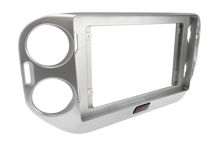 Комплект рамки с разъёмами 10"+can VW Tiguan 2007-2017 (любая аварийка) серебро