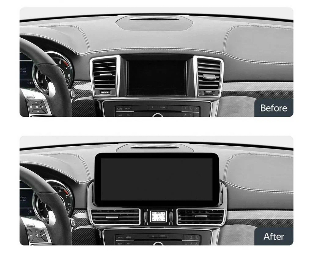 Магнитола для Mercedes-Benz ML (W166), GL (X166) 2011-2015 - Kuberg монитор 12.3" в стиле MERCEDES на Android 11, CarPlay, 4G SIM-слот