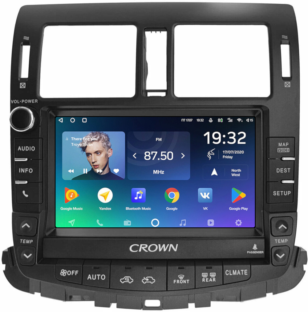 Магнитола для Toyota Crown / Crown Majesta S200 2008-2012 (цветной ШГУ) - Teyes CC2 PLUS монитор 9" QLED на Android 10, ТОП процессор, 4Гб+64Гб, 4G SIM-слот