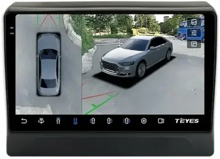 Магнитола для Mitsubishi Delica D5 2019+ - Teyes CC3-2K-360 на Android 10, 2K QLED, 6Гб+128Гб, CarPlay, 4G SIM-слот, 4 камеры в комплекте