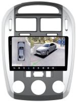 Магнитола для KIA Cerato 1 2004-2008 (кондиционер, аварийка внизу) - FarCar BX046M-360 монитор 9.5" 2K QLED на Android 13, Быстрая, CarPlay, 4G SIM-слот, 4 камеры в комплекте