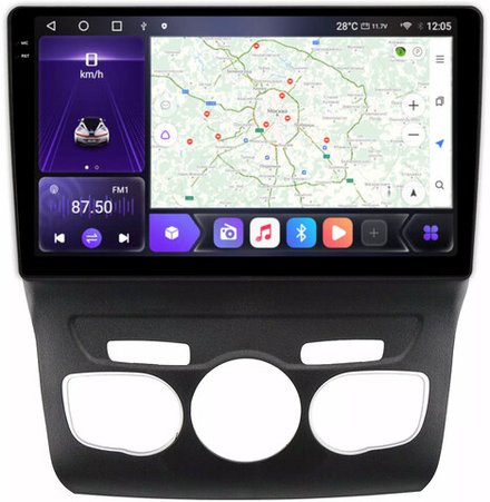Магнитола для Citroen C4/DS4 2010+ (поддержка БК) - Kuberg OL-1933 QLed+2K, Android 12, TS10, CarPlay, 4G SIM-слот