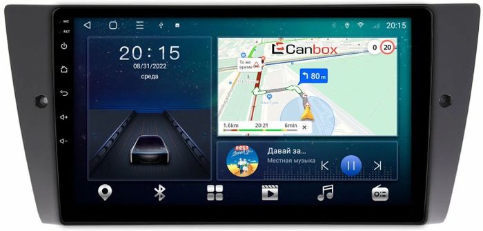 Магнитола для BMW 3-серии (E90) 2005-2012 (без штатного экрана) - CanBox 9111 Android 10, 8-ядер, SIM-слот