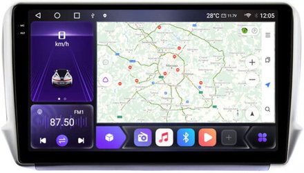 Магнитола для Peugeot 208/2008 2013-2019 - Kuberg OL-1964 QLed+2K, Android 12, TS10,  CarPlay, 4G SIM-слот