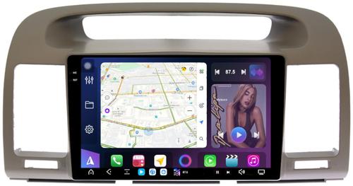 Магнитола для Toyota Camry 30 2001-2006 (рамка оливковая) - FarCar XXL9-8200L монитор 9.5" 2K QLED на Android 14, TS20, 8+256Гб, CarPlay, 4G SIM-слот