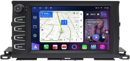 Магнитола для Toyota Highlander 3 U50 2013-2020 (рамка с крутилкой) - FarCar 7094K9 монитор 9.5" QLED на Android 14, TS18, CarPlay, 4G SIM-слот