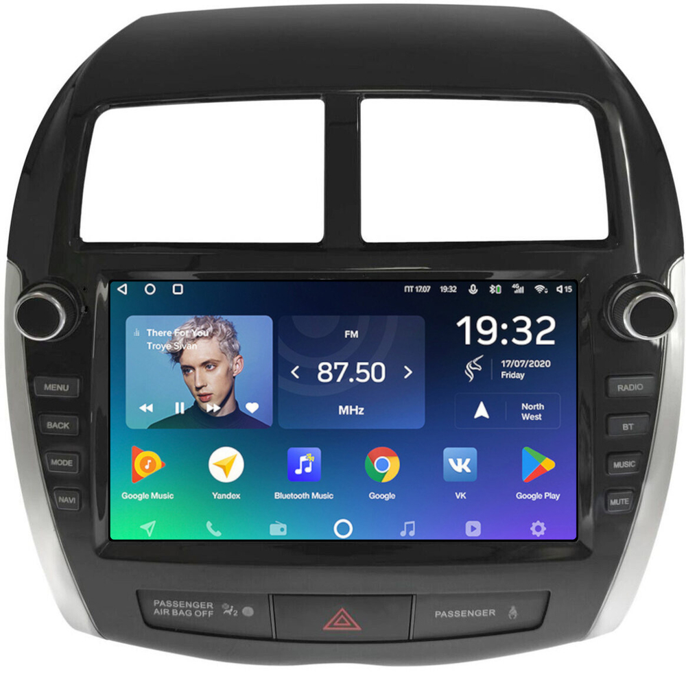 Магнитола для Mitsubishi ASX 2010-2016, Peugeot 4008, Citroen C4 Aircross (рамка с крутилками и кнопками) - Teyes CC2 PLUS на Android 10, ТОП процессор, 4Гб+64Гб, 4G SIM-слот