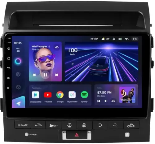 Магнитола для Toyota Land Cruiser 200 2012-2015 (климат на ШГУ) - Teyes CC3L монитор 10" IPS на Android 10, 8-ядер, CarPlay, 4G SIM-слот
