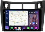 Магнитола для Toyota Vitz 2, Yaris 2 2005-2011 (рамка черная) - FarCar XXL3022M монитор 9.5" 2K QLED на Android 14, TS20, 8+256Гб, CarPlay, 4G SIM-слот