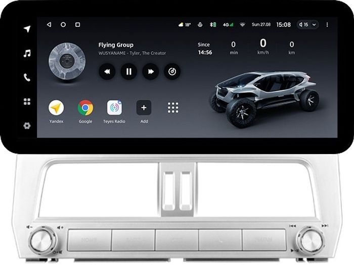 Магнитола для Toyota Land Cruiser Prado 150 2017-2019 (поддержка 360) - Teyes LUX ONE ROUND монитор 12.3" 2K QLED на Android 10, ТОП процессор, CarPlay, 4G SIM-слот