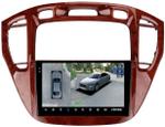 Магнитола для Toyota Highlander 1 XU20 / Kluger / 2000-2007 - Teyes CC3-2K-360 монитор 9.5" 2K QLED на Android 10, Быстрая, CarPlay, 4G SIM-слот, 4 камеры в комплекте