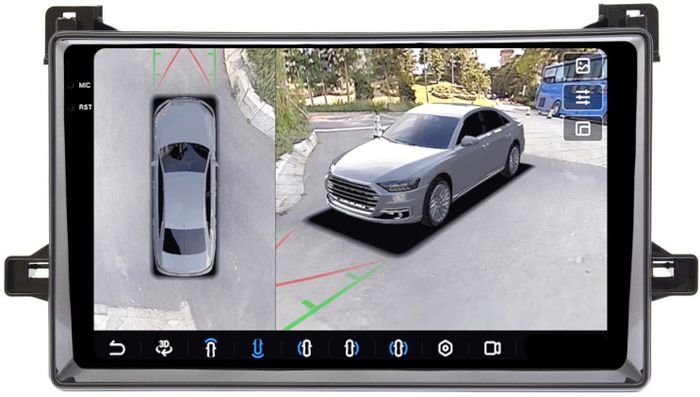 Магнитола для Toyota Prius 50, PHV 2015-2018 - FarCar BX9-360-9528 монитор 9.5" 2K QLED на Android 13, 6Гб+128Гб, CarPlay, 4G SIM-слот, 4 камеры в комплекте