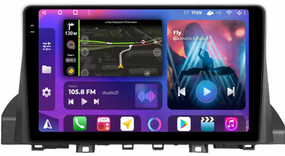Магнитола для Москвич 3 и JAC JS4 2022-2024 - FarCar BM9-2K-9594 монитор 9.5" 2K QLED на Android 14, TS10, 4+32Гб, CarPlay, 4G SIM-слот