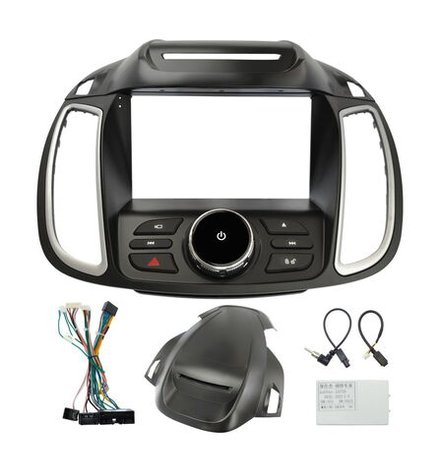Комплект рамки с разъёмами 9" Ford Kuga 2 2012-2019(с кнопками и козырьком) простые