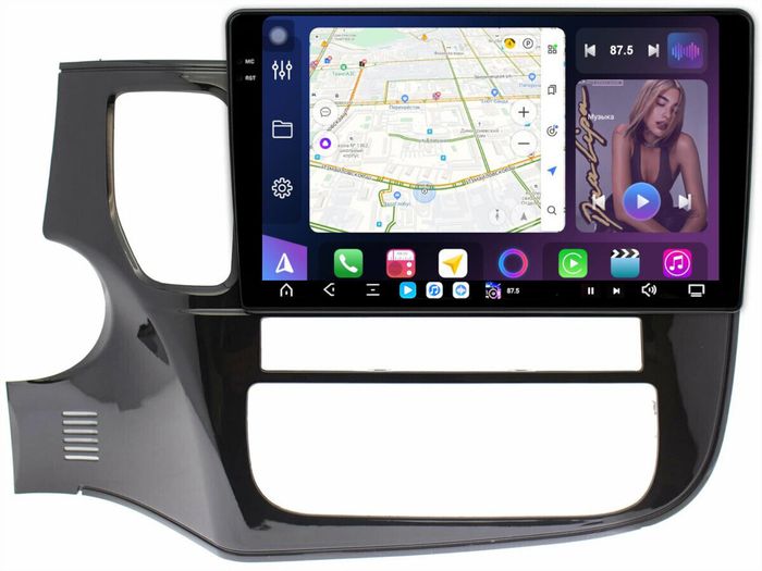Магнитола для Mitsubishi Outlander 3 2012-2022 (левый руль) - FarCar GX10-7163 монитор 10.36" 2K QLED на Android 14, TS20, 6+128Гб, CarPlay, 4G SIM-слот