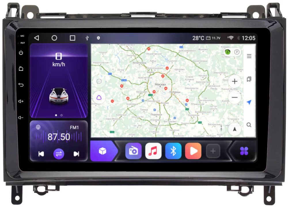 Магнитола для Mercedes-Benz Viano/Vito W639, Vito W447, A класс W169, B класс W245, Sprinter W906, VW Crafter - Kuberg OL-9946 QLed, Android 12, TS10, CarPlay, 4G SIM-слот