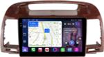 Магнитола для Toyota Camry 30 2001-2006 (рамка дерево 1) - FarCar S500-TS10 монитор 9.5" QLED на Android 14, Быстрая, CarPlay, 4G SIM-слот