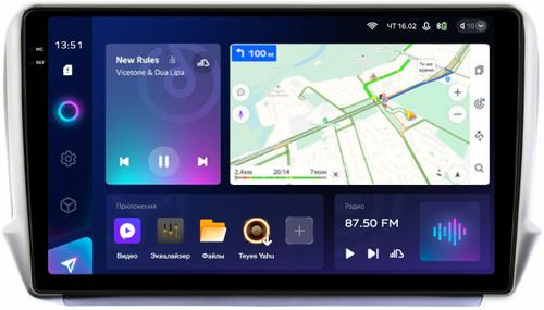 Магнитола для Peugeot 208 A9 2012-2019, 2008 A94 2013-2019 - Teyes CC3-2K монитор 10.36" 2K QLED на Android 10, ТОП процессор, CarPlay, 4G SIM-слот