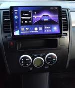 Магнитола для Nissan Tiida C11 2004-2013 (климат с круглым экранчиком, рамка черная) - Teyes CC3-2K-360 на Android 10, Быстрая, 2K QLED, CarPlay, 4G SIM-слот, 4 камеры в комплекте