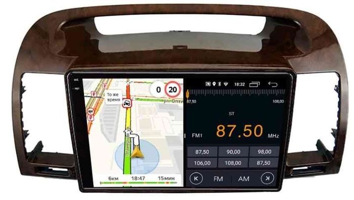 Магнитола для Toyota Camry 30 2001-2006 (рамка дерево) - Parafar PF061RN2K-W на Android 13, Быстрая, QLED+2K, CarPlay, 4G SIM-слот