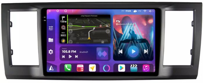 Магнитола для Volkswagen T6 Caravelle, Multivan, Transporter 2015-2019 - FarCar BM3077M-2K монитор 9.5" 2K QLED на Android 14, TS10, 4+32Гб, CarPlay, 4G SIM-слот