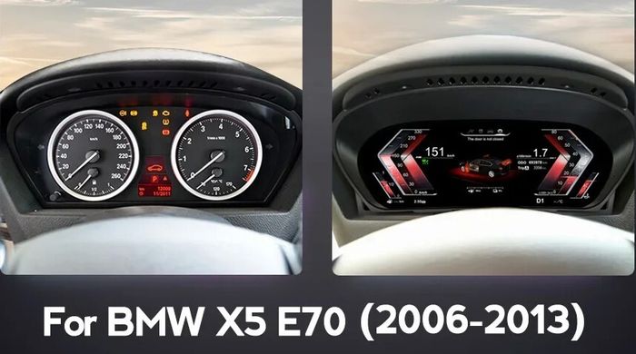 Электронная панель приборов BMW X5 E70 2007-2013 - 1295 с LCD / ЖК 12.3" экраном QLED