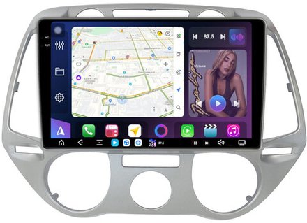 Магнитола для Hyundai i20 2009-2012 (кондиционер) - FarCar XXL3243M монитор 9.5" 2K QLED на Android 14, TS20, 8+256Гб, CarPlay, 4G SIM-слот
