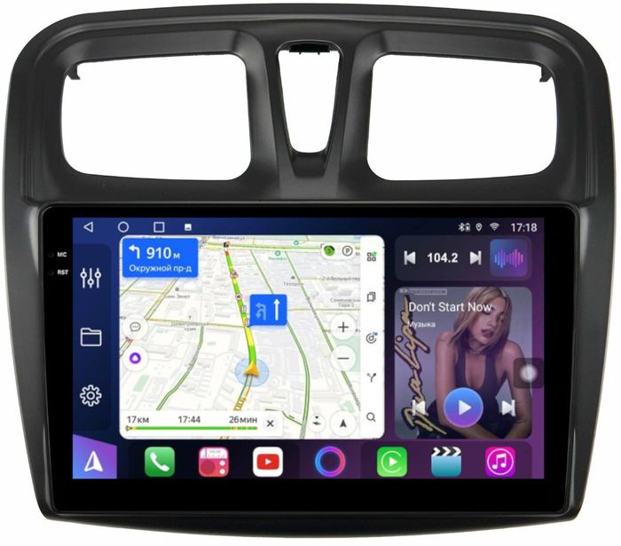 Магнитола для Renault Logan 2, Sandero 2 2014+ - FarCar 3051M монитор 10.36" QLED на Android 14, TS18, CarPlay, 4G SIM-слот