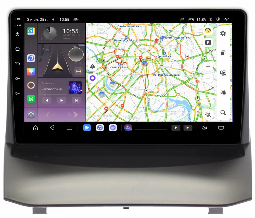 Магнитола для Ford Fiesta 2008-2014 - Kuberg QLed, Android 13, TS20, CarPlay, SIM-слот