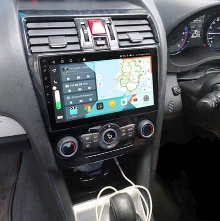 Магнитола для Subaru Levorg 1 VM 2014-2017 (без штатной КЗВ, рамка большая) - FarCar BM9-9645F2A монитор 9.5" QLED на Android 14, TS10, 4+32Гб, CarPlay, 4G SIM-слот