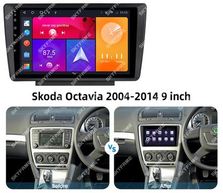 Магнитола для Skoda Octavia A5 2004-2013, Yeti 2009-2018 (Swing/Bolero) - Kuberg SF-9920 QLed, Android 12, TS10, CarPlay, 4G SIM-слот