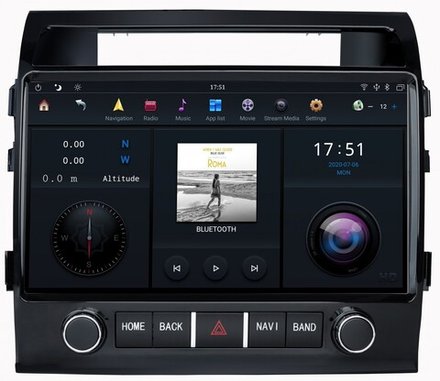 Магнитола для Toyota Land Cruiser 200 2007-2015 (поддержка штатного 360) - Kuberg ZF-6025FH, монитор 11" на Android 10, 6Гб-128Гб, Carplay, 4G SIM-слот