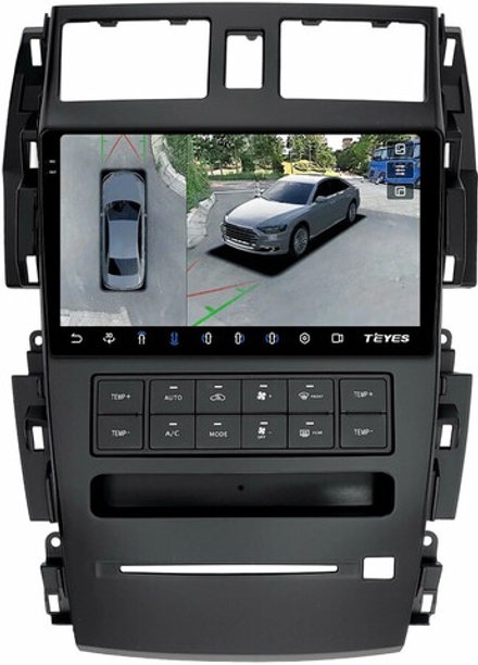 Магнитола для Nissan Teana J31 2003-2008 (большая рамка) - Teyes CC3-2K-360 монитор 9.5" 2K QLED на Android 10, 6Гб+128Гб, CarPlay, 4G SIM-слот, 4 камеры в комплекте