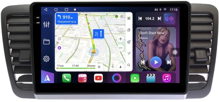 Магнитола для Subaru Legacy 4, Outback 3 2003-2009 (левый руль) - FarCar S400-TS18 монитор 9.5" QLED на Android 14, CarPlay, 4G SIM-слот