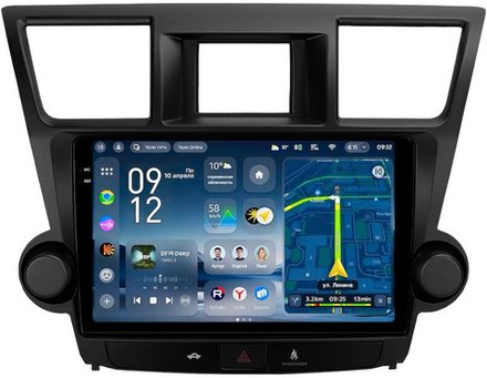 Магнитола для Toyota Highlander 2 XU40 2007-2013 (крутилки активные) - Teyes CC4-PRO монитор 10.36" 2K QLED на Android 13, Snapdragon 778G, ИИ, CarPlay, DSP, 4G SIM-слот