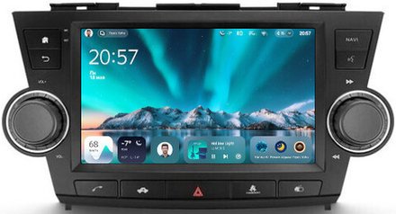 Магнитола для Toyota Highlander 2 XU40 2007-2013 (рамка с крутилками и кнопками) - Teyes CC4 монитор 9.2" 2K QLED на Android 14, Snapdragon 680, DSP, CarPlay, 4G SIM-слот